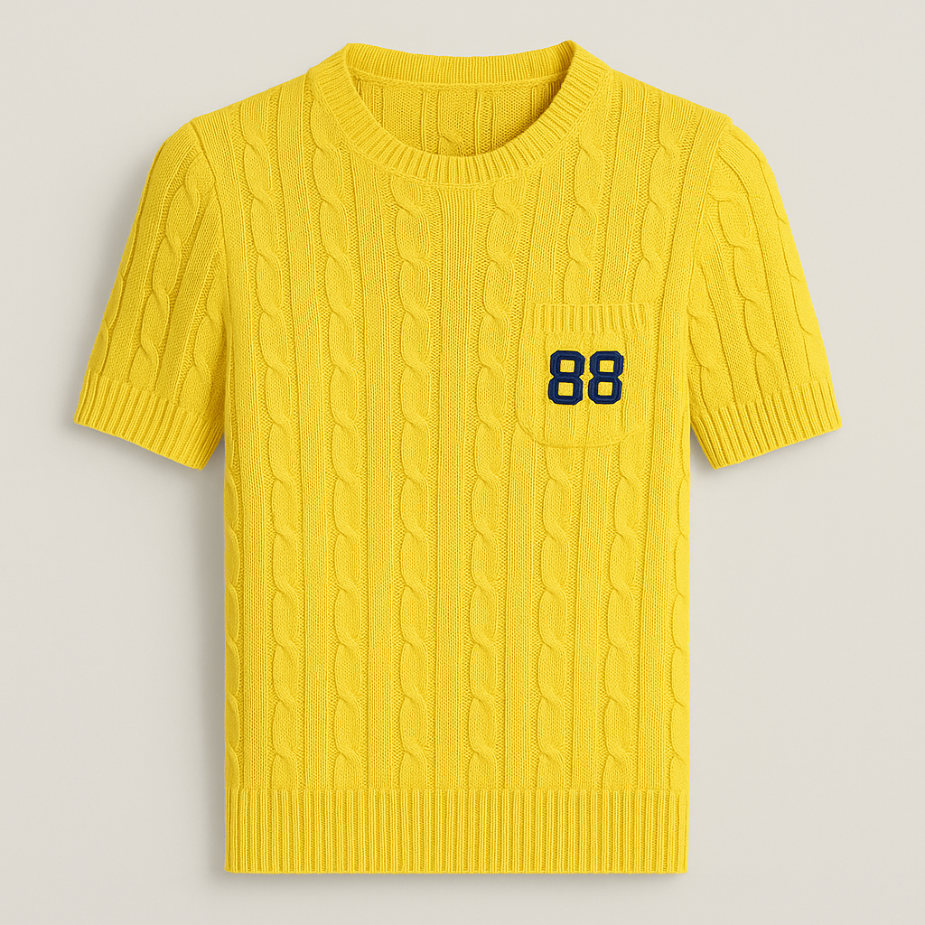 Cotton Short-Sleeve Sweater for Women - X00008 - Image 3