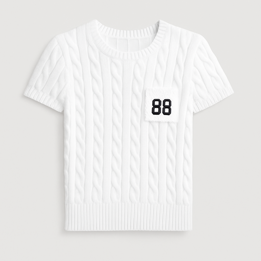 Cotton Short-Sleeve Sweater for Women - X00008 - Image 4